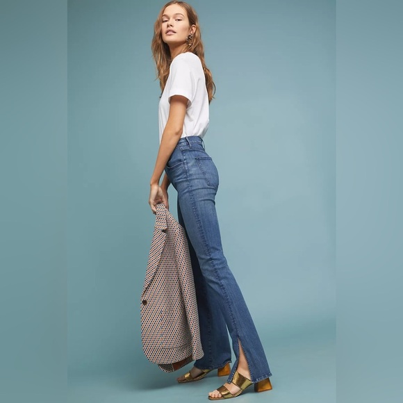 3x1 NYC • Connor Flare Slit High Rise Boot Cut Women's Blue Jeans - Picture 4 of 11